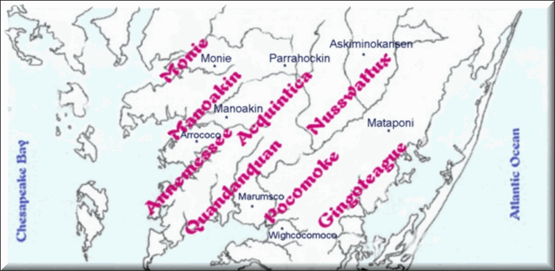 Map of Pocomoke Indian Paramountcy